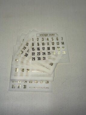 Sticker Guru Gold Circle Date Dots 10pcs